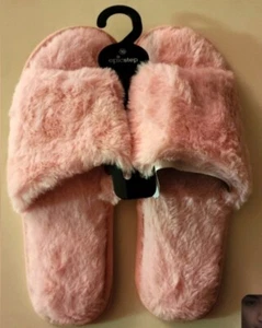 Pink Open Toe Cushioned InSole Slippers Size 9 Inside/Outside Slippers - Picture 1 of 7