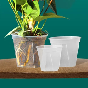 Macetas de plástico transparente para orquídeas con flores plantas para crecimiento control de raíces suministros para guardería jardín - Imagen 1 de 17