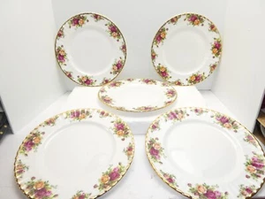 Royal Albert Old Country Roses 5 platos de cena usados en excelente estado porcelana de hueso 10,5" - Imagen 1 de 7