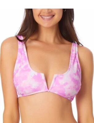Bikini Swim Top V Wire Pink Tie Dye Juniors Size Large CALIFORNIA WAVES $19 -NWT - Image 1 of 4