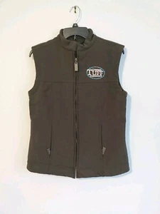 Gilet giacca a vento Cowgirl Tuff Co grande marrone full zip softshell pile western - Foto 1 di 11