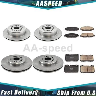 Brake Pads and Rotors Front Rear For Lexus LS400 2000 1999 1998 1997 1996 1995 - Image 1 of 4