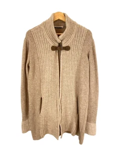 Chiaramente Italy Cardigan Size M Sweater Wool Blend Beige with Pockets - Picture 1 of 12