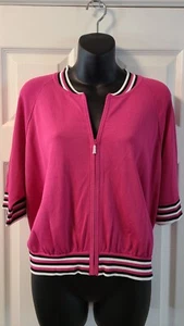 Doncaster Collection Pink Sweater Zip Cardigan Womens XL Rayon Blend NWT - Picture 1 of 11
