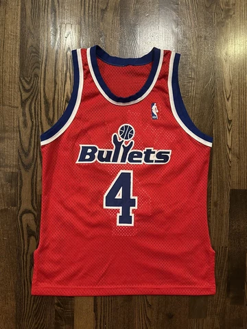 Champion Authentic CHRIS WEBBER #4 Washington Bullets Jersey Size 40 Medium M Cover