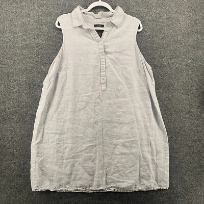 TAHARI Linen Dress Womens 2X Blue Striped Shift Sleeveless Beach Lightweight - Image 1 of 4