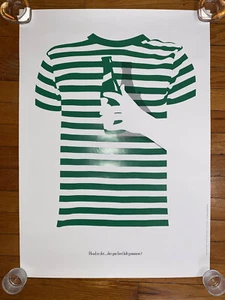 ⭐️ Vintage 1985 Tuborg Beer Advertisement Poster - Peter Wibroe Denmark "Shirt" - Picture 1 of 6
