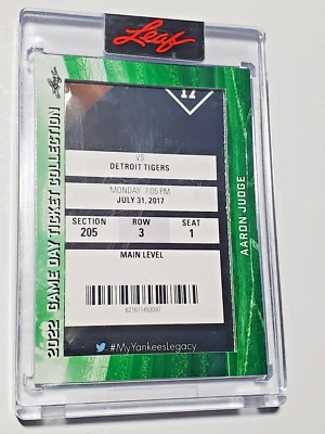 Aaron Judge 2022 Leaf Game Day Ticket Rookie Year 6/31/17 TC-1 Yankees vs Tigers - Image 1 of 3