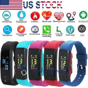Waterproof Bluetooth Smart Watch Heart Rate Blood Pressure Monitor Fitness Track - Picture 1 of 33