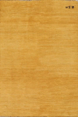 Прочный современный шерстяной ковер Gabbeh однотонный дизайн - сделан на долгий срок! 3x4 фута - Изображение 1 из 4