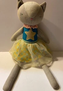 Kissen Fort Katze Plüsch Stofftier Ballerina Puppe Gold Stern - Bild 1 von 7