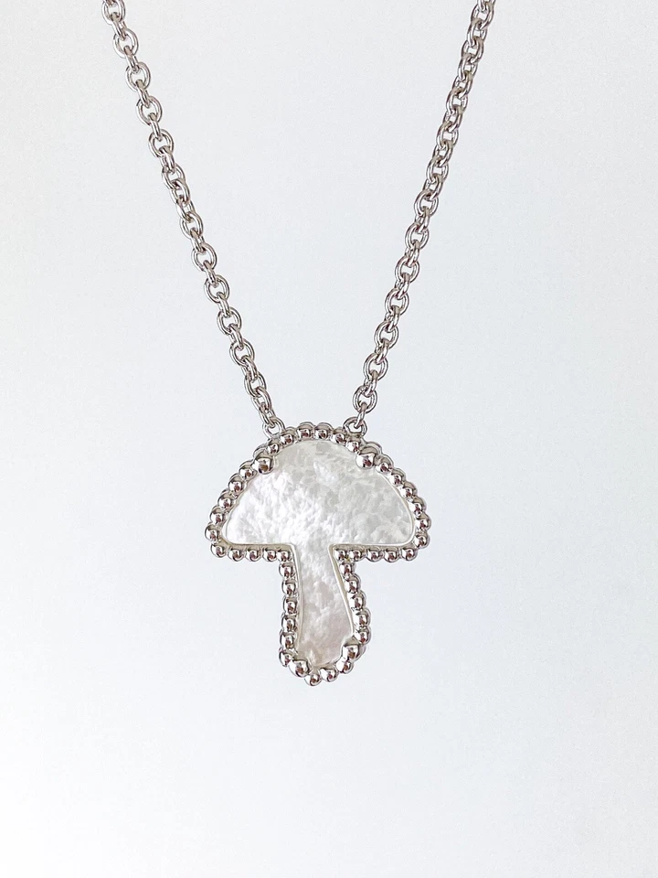  COLLAR SETAS MADREPERLA RODIO PLATA ESTERLINA ORO BLANCO NUEVO Foto 1 de 4