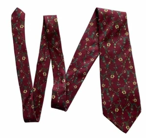 Corbata Essex Row Borgoña Floral Seda 57" Tela Italiana Hecha en EE. UU. Corbata - Imagen 1 de 4