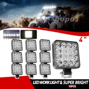10X 4"Inch Square LED Work Light Bar Flood Pod Driving Off-Road Tractor 4WD 12V - Picture 1 of 9