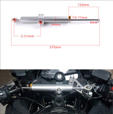1X Motorcycle Steering Damper Control Universal CNC 375mm Adjustable Stabilizer