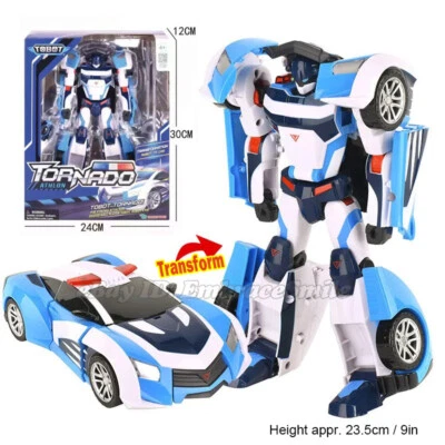 Tornado Athlon Police Car Transforming Robot Vehicle Action Figure Toy Tobot V - Image 1 of 4