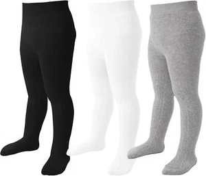 Baby Tights Toddler Girl Seamless 2-4T, Cable_black+white+grey (3pk) - Picture 1 of 7