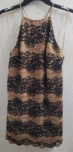 H By Halston NWT Black And Champagne Cocktail Dress, Size 6 MSRP $149 - Picture 1 of 12