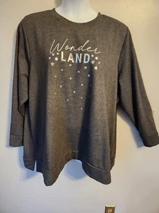 Sudadera informal gris Lane Bryant Wonder Land 22 24 - Imagen 1 de 3