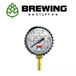 KegLand 0-15 PSI Pressure Gauge - RGB15 8mm Push Fit 5/16 Beer Brewing Corny Keg - Picture 1 of 4