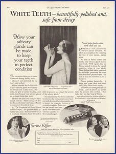 Pasta de dientes vintage 1926 PEBCO pasta de dientes higiene dental efímera años 20 anuncio impreso - Imagen 1 de 1