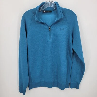 Suéter Under Armour Para Hombres Azul Medum 1/4 Cremallera Golf Manga Larga Pullover Foto 1 de 4