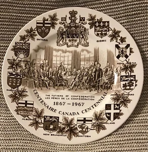 Vintage braun kanadischer Jahrhundert Teller alpinweiß Eisenstein Holz Söhne 10" - Bild 1 von 10