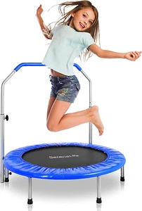36"/40" Portable & Foldable Trampoline In-Home Mini Rebounder with Adjustable Ha - Picture 1 of 7
