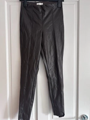 H&M Faux Leather Leggings Size S Brown - Image 1 of 4