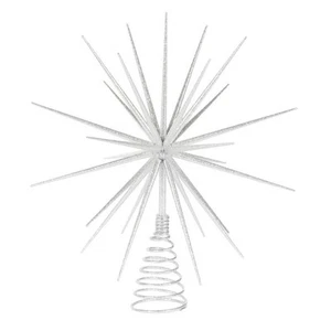 Holly & Ivy 3D Starburst Tree Topper Silver 31cm Christmas Tree Topper Decoratio - Picture 1 of 1
