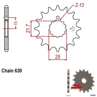 Piñones contraeje JT Piñón 630 paso 16T Suzuki GS750S Katana (1983) Foto 1 de 2