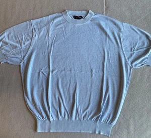 TULLIANO Sweater Men's Sz XXL Sky Blue Crew Neck Silk/Cotton NEW - Picture 1 of 8