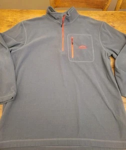 Drake Clothing Company Herren XL grau rot Fleecepullover 1/4-Reißverschluss kostenloser Versand  - Bild 1 von 11