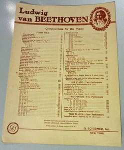 Rondo in C Op. 51 No. 1 Vintage Sheet Music G. Schirmer Ludwig Von Beethoven - Picture 1 of 3