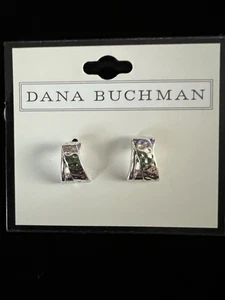 Dana Buchman Ohrringe gehämmert silberfarben Halbcreolen - Bild 1 von 3