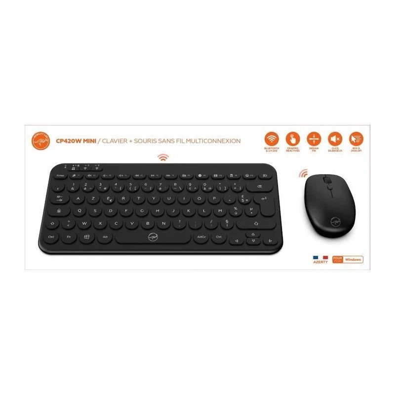 Ensemble mini clavier souris sans fil - MOBILITY LAB - CP420W - FR - Noir - Photo 1/4