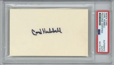 Carl Hubbell Signed Auto PSA/DNA Authenticated Index Card   ID:397196 - Image 1 of 2