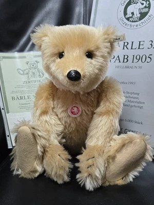 Steiff Teddy Bär, Bärle 35 PAB 1905, Mohair ca. 50cm, Replica limitiert von 1993 - Bild 1 von 4