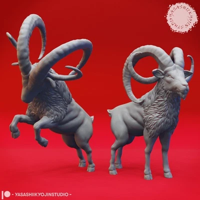 YASASHII KYOJIN STUDIO Giant Goat - 32/54mm Miniature for Tabletop RPGs (DnD, D&D, Pathfinder)