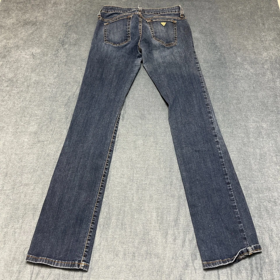 Pantalones de mezclilla Guess Los Angeles Bootcut para mujer 27x33 azul algodón elástico tiro bajo Foto 1 de 4