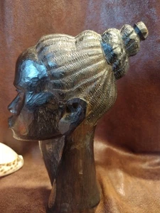 Original Signed  MUTISO  African  Wood Carving Sculpture Woman - Picture 1 of 5