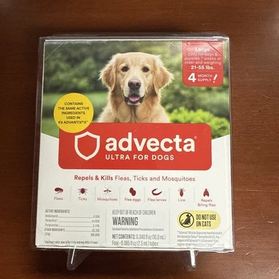 New Advecta Ultra Flea Tick Protection Large Dogs Topical Prevention - 4 Months - Image 1 of 2