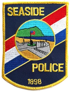 STILL NEW VINTAGE SEASIDE OREGON EMBROIDERED POLICE PATCH PACIFIC COAST TOWN #2 - Picture 1 of 3