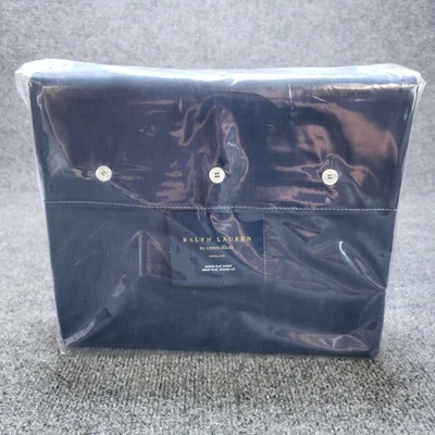 Polo Ralph Lauren Lino Queen Sábana Plana Sólido Azul Marino NUEVO Foto 1 de 4