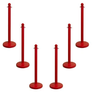 96405-6 Red Stanchion, 2.5" link x 40" Overall Height, Pack of 6 - Picture 1 of 1