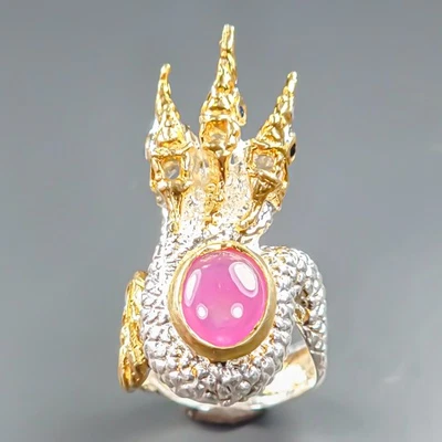 Anillo Rubí Hecho a Mano Plata de Ley 925 Talla 6/R441881 Foto 1 de 4