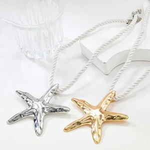 New starfish charm rope necklace jewelry summer beach style pendant - Picture 1 of 9