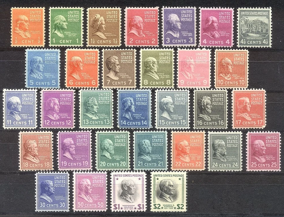 U.S. #803-33 Mint NH - 1938 Presidential Issue ($56) - Image 1 of 1