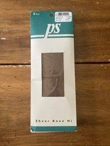 New Vintage Plus Size PS Brand Sheer Knee Hi Sz CDE Coffee Brown - Picture 1 of 5