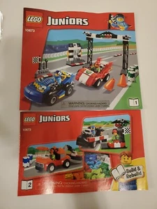 Lego Juniors 10673 Rennwagen Rallye Anleitungsheft Anleitung nur Buch 1 und 2 - Bild 1 von 2